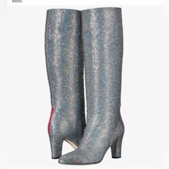 SJP by Sarah Jessica Parker Shoes - SJP by Sarah Jessica Parker Silver Glitter Knee-High Boots